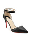 100% AUTHENTIC NEW WOMEN LOUBOUTIN UPTOWN 85 BLACK LEATHER PUMP/HEEL US 6.5 — photo 1
