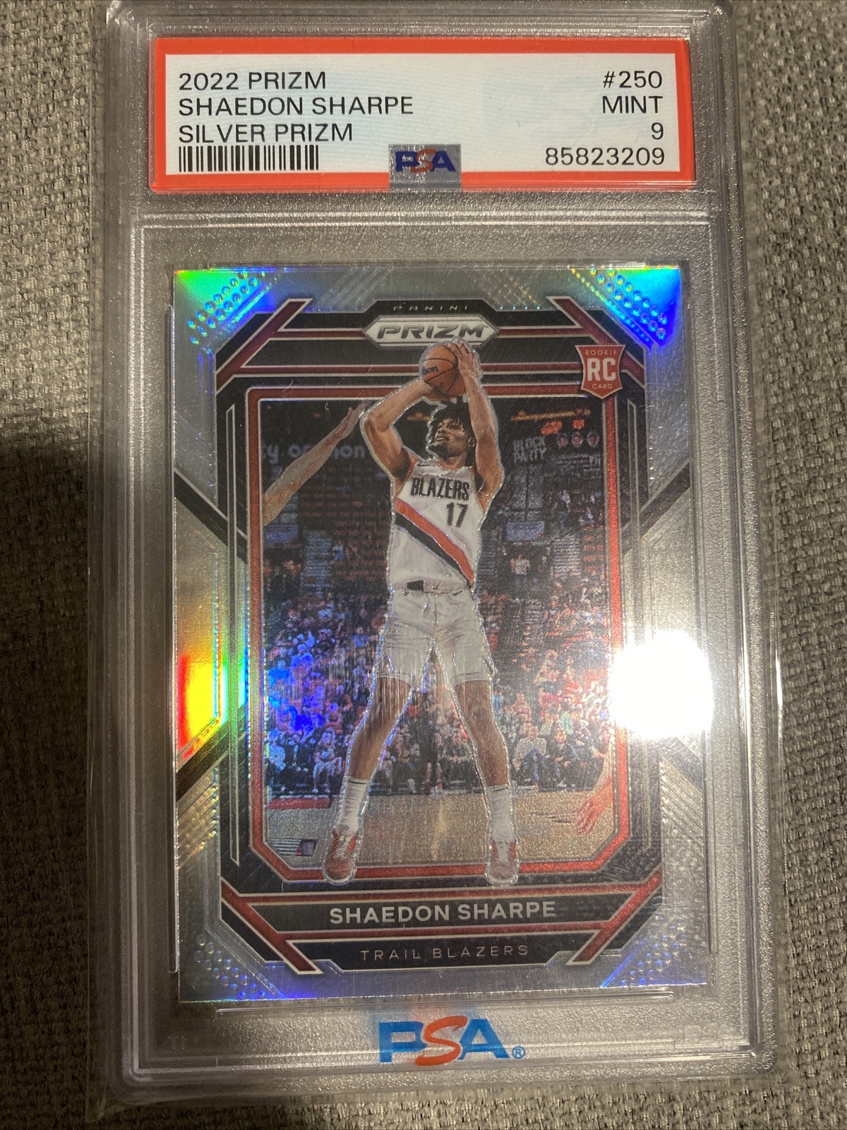 2022 Prizm Shaedon Sharpe Silver Prizm #250 PSA 9