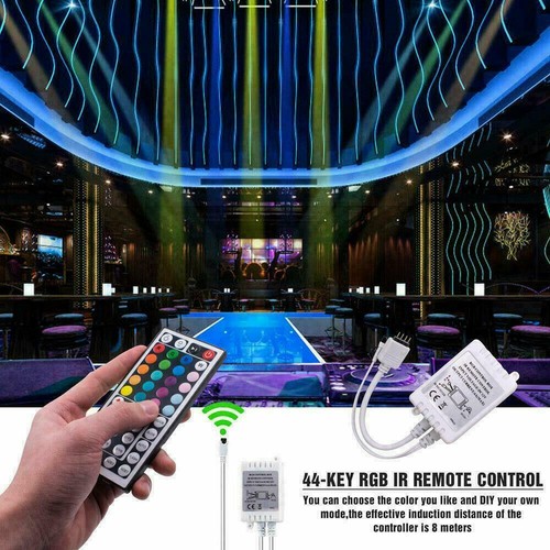 16.4-49.2FT 5050 Flexible LED Strip Light Waterproof SMD 44Keys Remote 12V Power - Picture 17 of 48