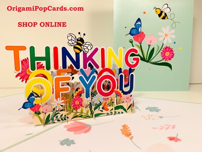 Origami Pop Cards Sweetheart Spring Garden & Flowers Thinking of You 3D Love