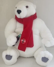 Vintage Coca-Cola Plush Polar Bear 1999 9.5 Inches Inoperable