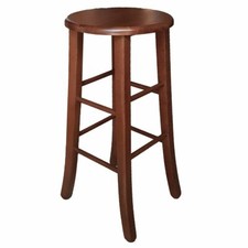 Sgabello tondo legno massello noce h67 bar casa pub