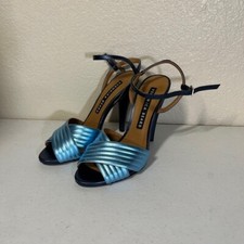 Veronica Beard Heels Womens 37 US 7 Olympia Bombe Blue Strappy Shoes