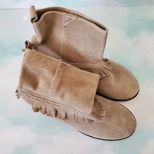 Coolway Just Breathe Boots Women Size 7 Tan Genuine Suede Leather  Cowboy Frayed