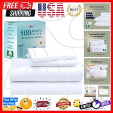 Durable 4-Piece King Cotton Sheets - 500 Thread Count with All-Around Elastic