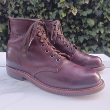 Chippewa x J Crew Made In USA Cordovan Leather Plain Toe 6" Service Boots 9.5 D