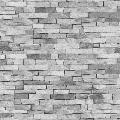 3D Stone Slate Brick Effect Wallpaper Grey Rock Wall Weathered Realistic P+S - Picture 2 of 4