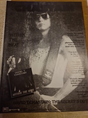 DAVID T CHASTAIN WITHIN THE HEAT ADVERT  PAUL STANLEY KISS A4 POSTER HIT PARADER
