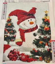 Finished Diamond Art Winter Snowman And Cardinal