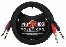 Pig Hog - PD21403 - Dual 1/4" Mono Male Cable - 3 ft. - Black