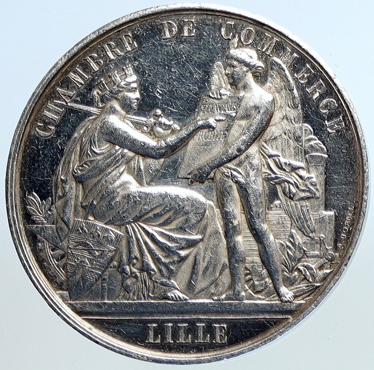 1833 FRANCE Lille Antique 1714 CHAMBERS OF COMMERCE Silver French