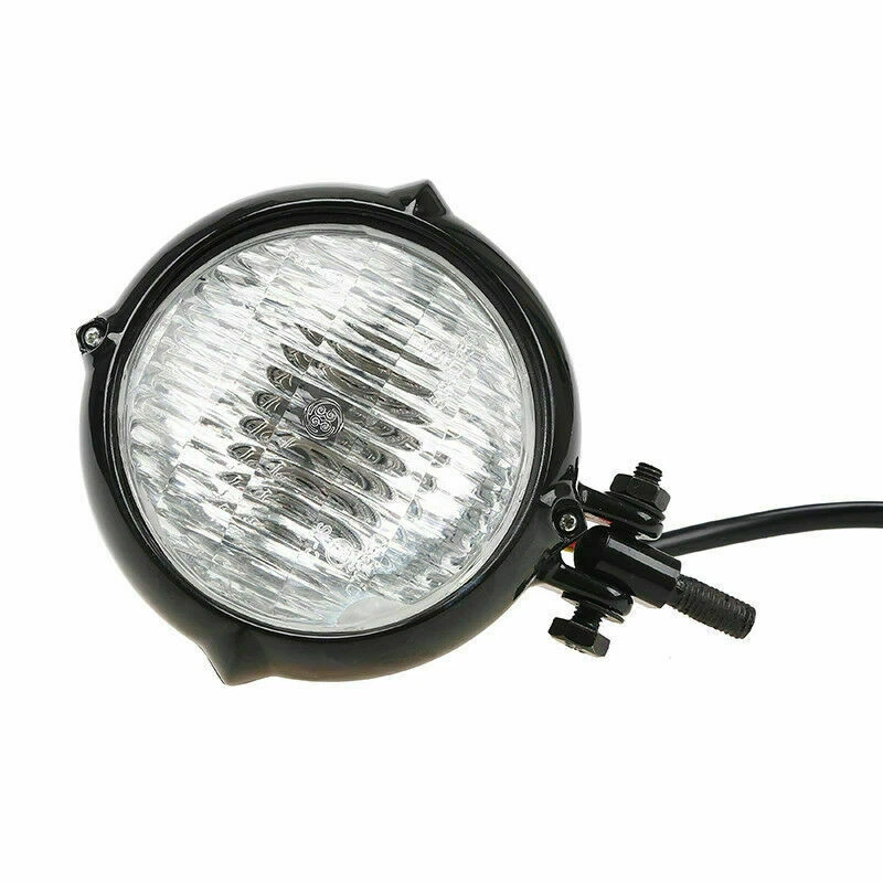 Faro delantero halógeno brillante para motocicleta Harley Chopper moto Foto 3 de 4