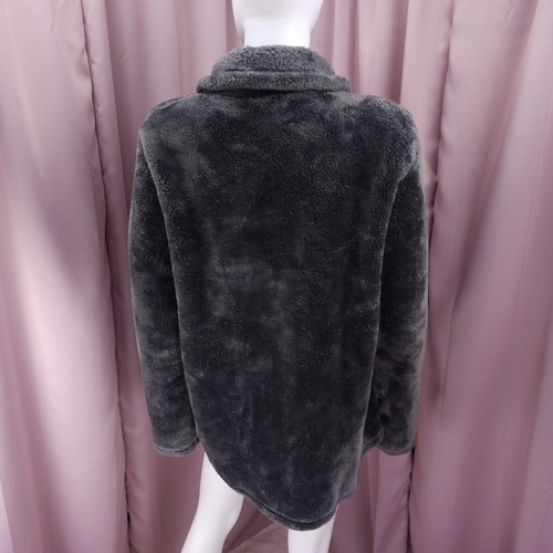 32 Degrees Women's Gray Faux Fur Full Zip Collared Long Sleeve Jacket XL - Picture 5 of 7