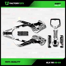 White & Gray Shift Racing Graphics Kit fits Kawasaki 00-09 Klx110 KLX 110 Decal