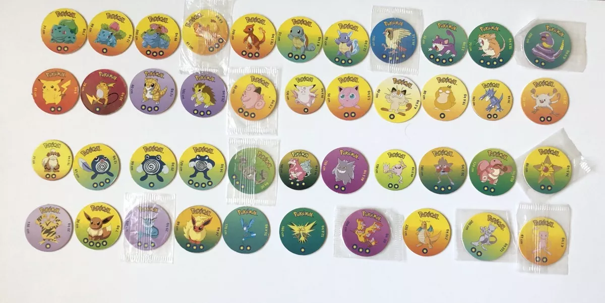 POKEMON 1999 ORIGINAL Pogs VINTAGE - Tomy - Você escolhe - RARO - Tazo -  Selado