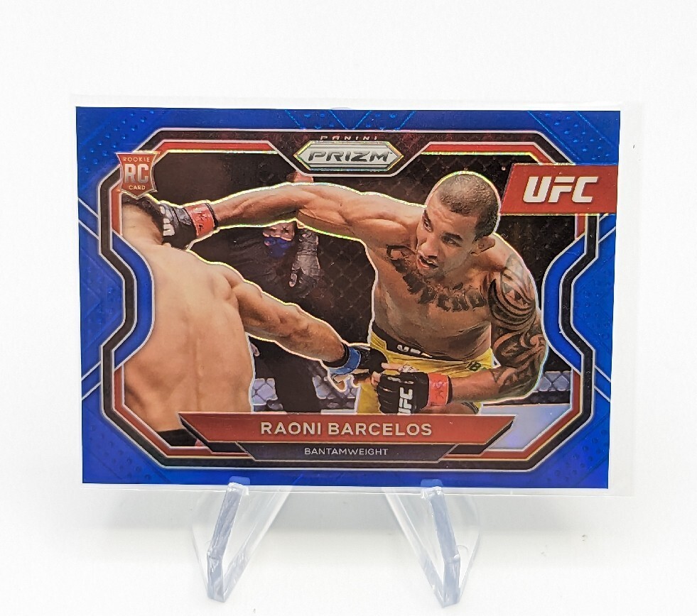 Raoni Barcelos 2021 Panini Prizm UFC #175 Blue Holo RC SP #d/199 Debut Edition