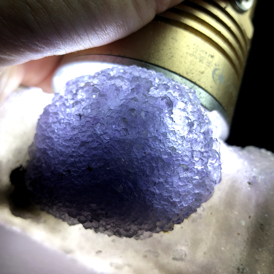 750g Rare Purple Spherical Ladder Fluorite Crystal Based on the