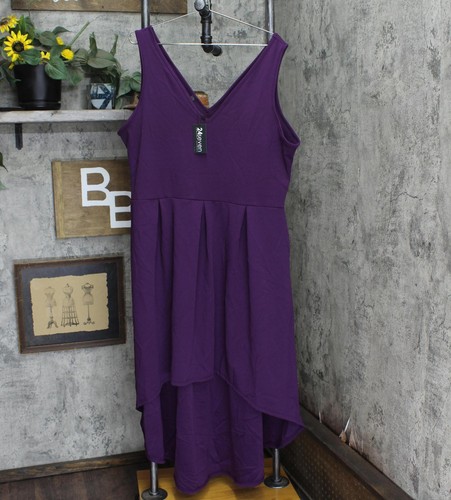 24seven Comfort Apparel Women's Plus Size High Low Party Dress P0206025 1X 2X - Picture 11 of 15