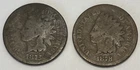 1875 1878 Indian Head Penny United States 2 Coins