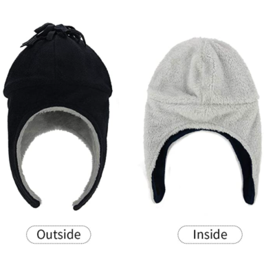 2-3 Y Baby Sherpa Lined Warm Fleece Pilot Hat and Mitten Set X002CH435X