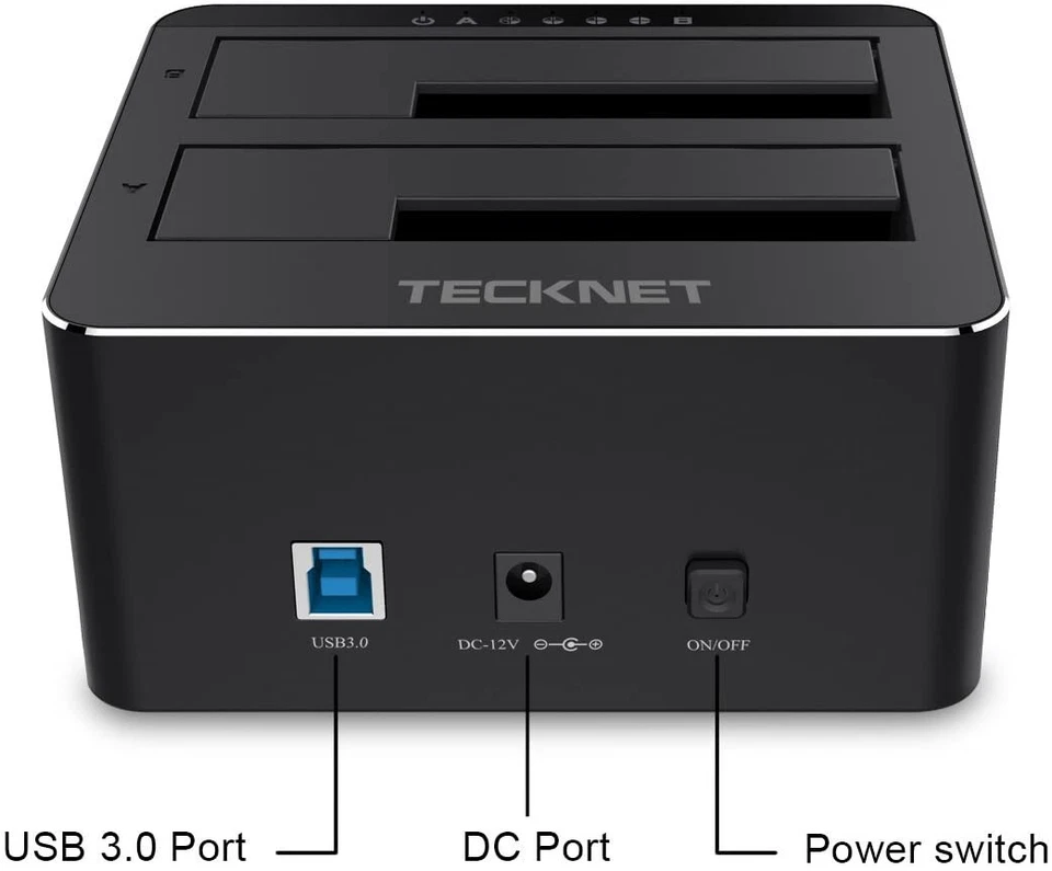 TECKNET Hard Drive Docking Station, USB 3.0 SATA HDD Docking Station for 2.5 & 3 - Image 2 of 4