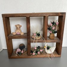 Vintage Wood Shadow Box Glued In Figure Nursery Decor Wall Art Ready Made