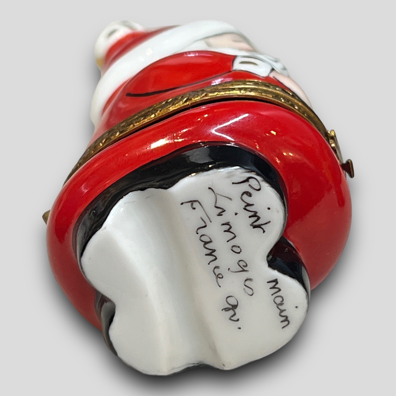 Vintage Limoges France Porcelain Trinket Box Santa Claus Nesting Doll