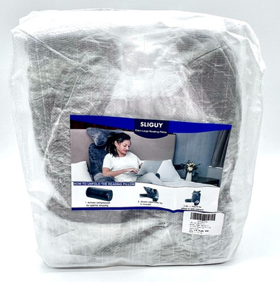 SLIGUY Grey Extra Large Reading Pillow with Hand Support and Detachable Bolster