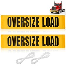 2 Pack Oversize Load Signs for Trucks, 12 x 60 Inch Wide Load Banner with Gro...