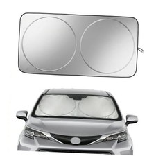 Sienna Windshield Sun Shade, Custom Fit Foldable for Sienna 1998-2025 silver
