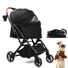 Pet Stroller for Small Medium Dogs Cats Up to 45 lbs, Travel Lite Collapsible...