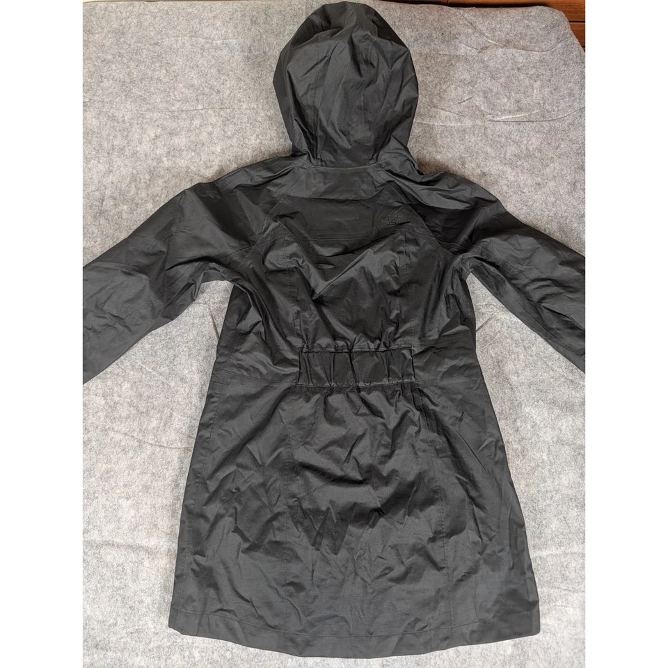 Chaqueta de lluvia larga impermeable con capucha negra extra pequeña The North Face para mujer Foto 4 de 4