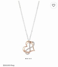 Love Necklace-NEW-"Love"Crystal Heart  Infinity Pendant Necklace