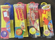 Lot of 4 New in Original Packaging Red Etch A Sketch Game Pen , Play-Doh, dart .