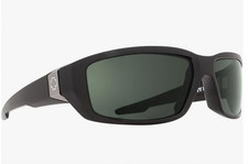 NEW Spy Tarmac Sunglasses-Black Gloss-Happy Gray Green Polarized Lens