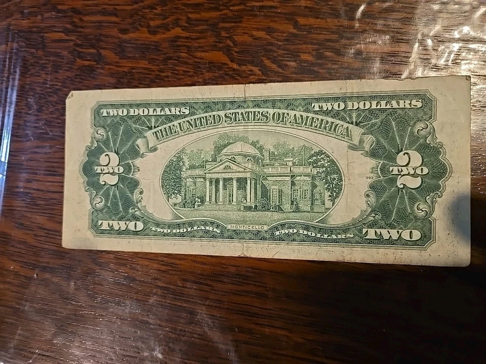 Series 1953 2 Dollar Bill Red Seal Circulated - Image 3 of 4