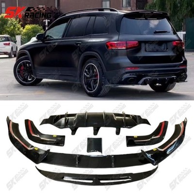 Real Carbon Fiber Front Lip Rear Diffuser Spoiler Wing For Benz GLB35 AMG 21-23
