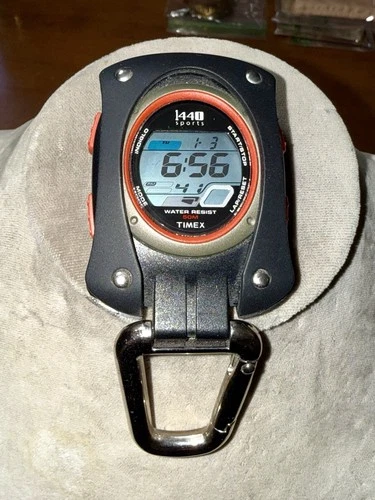 Vintage Timex Watch Clip On Pocket Watch Carabiner Indiglo New Battery Lot C