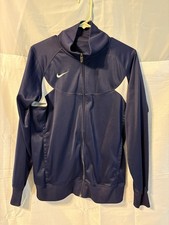 Nike Dri-FIT Navy Blue Track Jacket with White Accents Size Large Men's