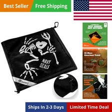 Amphibian 2-in-1 Golf Towel with Wet and Dry Technology, Navy Seals, Golf Ba...
