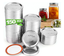150PCS Canning lids Regular Mouth(2.76in/70mm), Upgraded Leak-Proof Mason Jar Li