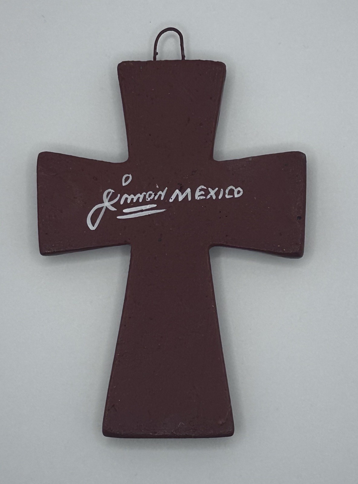 A7 Crosses Cross Amigos Pottery  4" Mexican Handmade painted Folk MX spirit trin