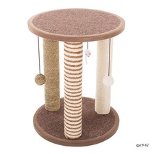 Sturdy 3 Post Cat Scratching Tower Perch Lounge Climbing Activity