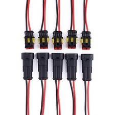 5 Kit 2 Pin Way Car Waterproof Electrical Connector Plug Male Female Wire Cab...