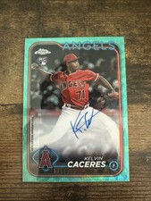 2024 Topps Chrome - Rookie Auto Kelvin Caceres #RA-KC Aqua Wave Refractor /199 