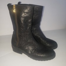 Peek Boots Girls 1 Black Leather Ankle Bootie Zipper