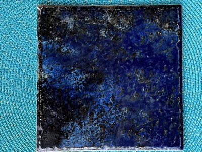 Glazed Blue Black Abstract Ceramic Wall Tile Square Glossy Modern