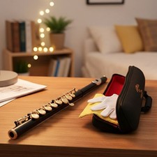 Professional Black  Gold Closed Hole C Flute - Durable Cupronickel Material