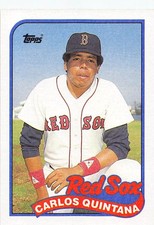 Carlos Quintana 1989 Topps 704  Boston Red Sox Rookie Baseball Card. rookie card picture