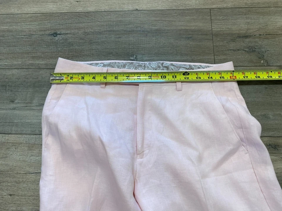 Pantalones ligeros informales Lauren Ralph Lauren para hombre 31X32 rosa 100 % lino Foto 4 de 4